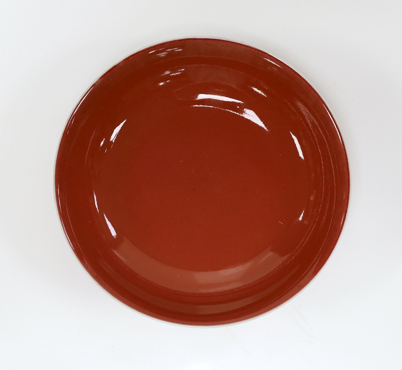 A Chinese sang de boeuf dish, 19.5cms diameter